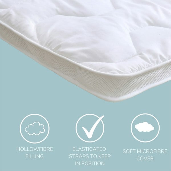 HomeSpace Direct Air Flow Mattress Topper With Microfibre Cover 5cm Deep