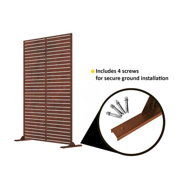 Nicoman Metal Indoor/Outdoor Privacy Screen 90cm x 180cm - Slats