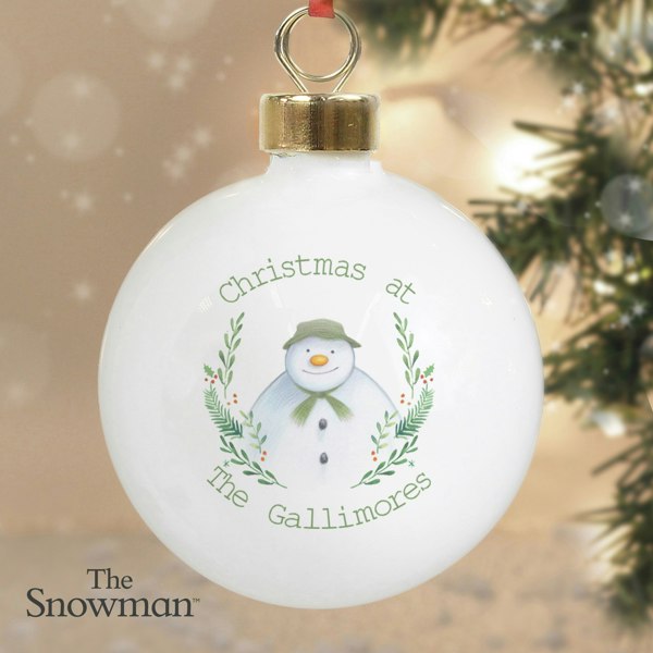Personalised Memento Company Personalised The Snowman Winter Garden Bauble