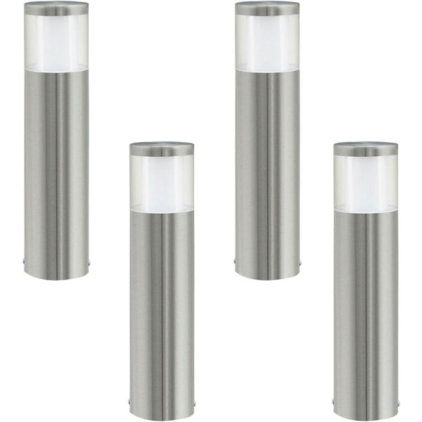 4 PACK IP44 Outdoor Pedestal Light Stainless Steel 3.7W LED Wall Post Lamp Loops