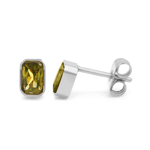 Say It With April Diamond Birthstone Earrings - Silver Plated