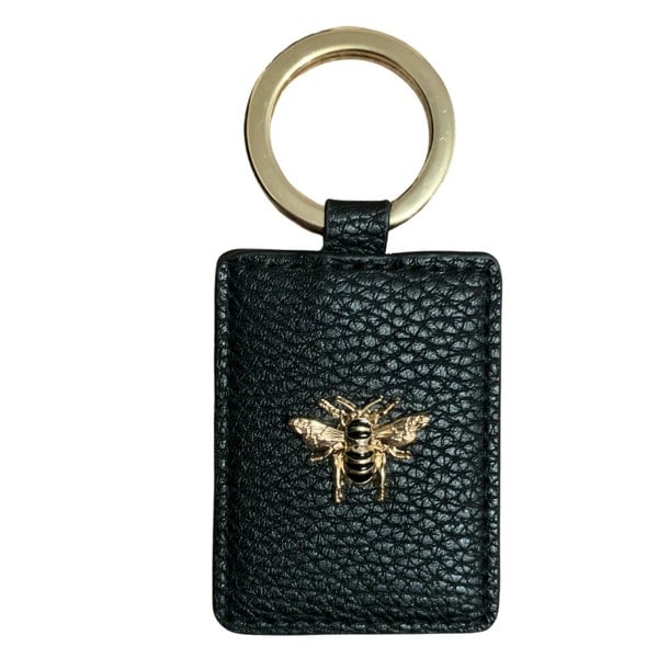 Alice Wheeler Vegan Leather Gold Bee Keyring Bag Charm