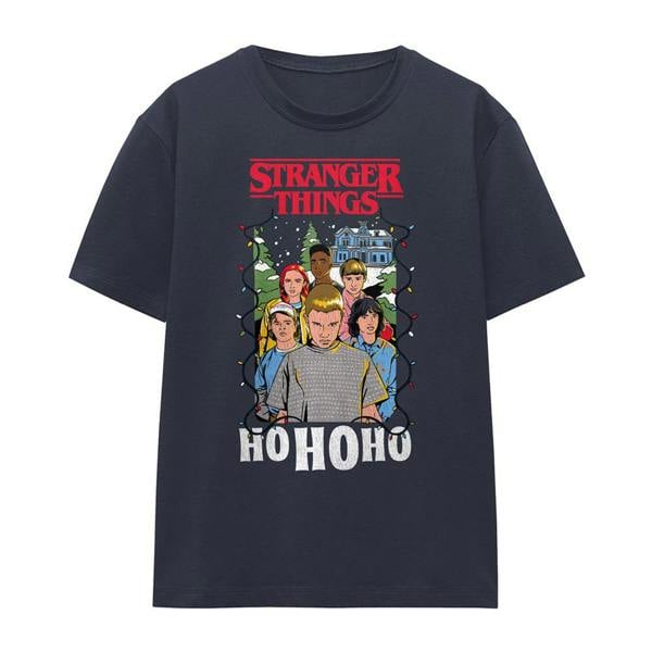 Stranger Things Womens/Ladies Ho Ho Ho Christmas T-Shirt - Deep Navy - 