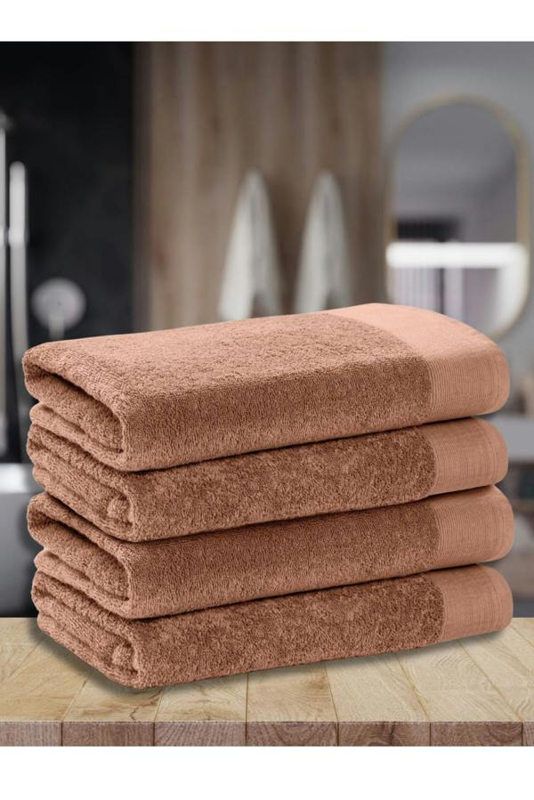 Ezysleep Luxe Collection 4 Piece Egyptian Bathsheet Set - Brown
