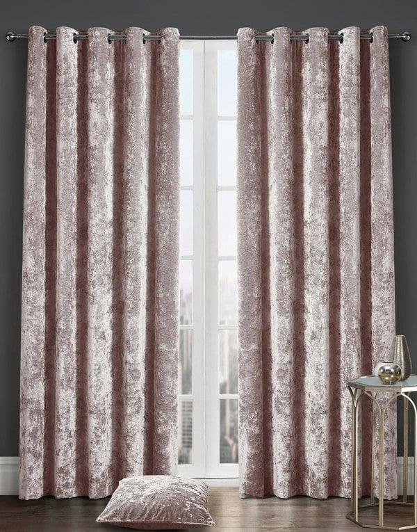 HomeSpace Direct Luxury Crushed Velvet Fully Lined Eyelet Curtains