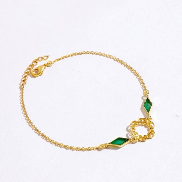 Lila Rasa Filigree Green Onyx Bracelet