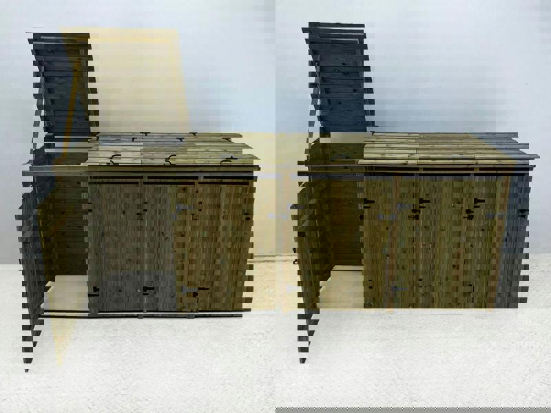 Arbor Garden Solutions Premium Tongue and Groove Wooden Wheelie Bin Store