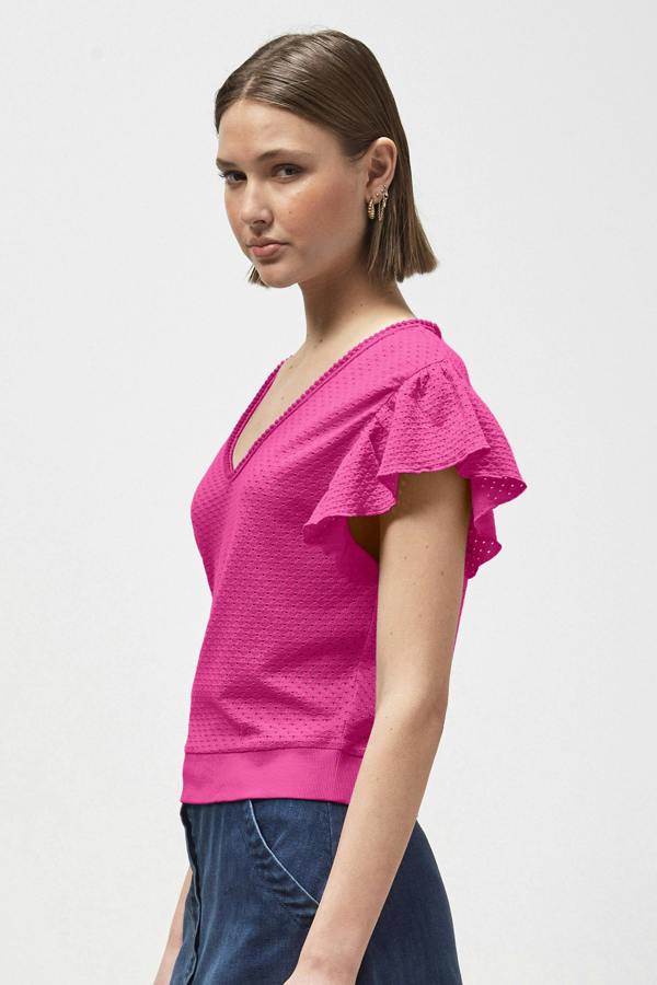 ENORSIA Women’s Frill Sleeve T-Shirt