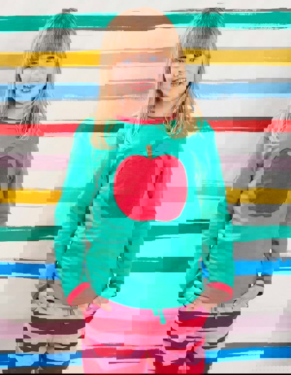 Organic Green Apple Applique T-Shirt - Toby Tiger UK Retail