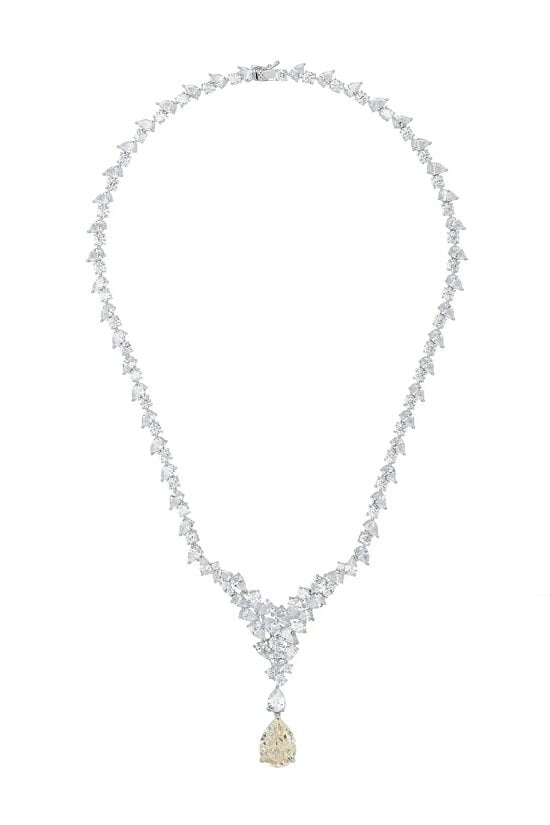 Latelita Lydia Statement Necklace Moissanite Silver