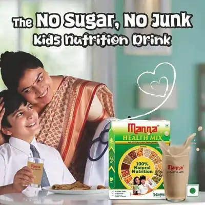 Manna Health Mix 500g and Manna Jaggery Powder 350g Combo Pack | 100% Natural, Zero Added Sugar, No Preservatives, No Chemicals