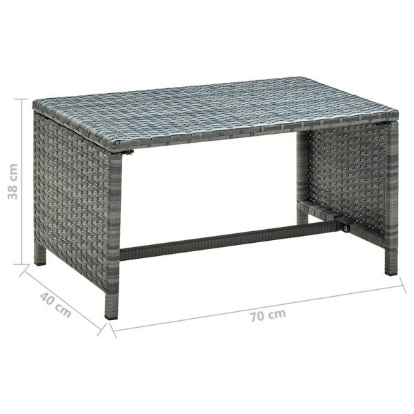 Berkfield Coffee Table Anthracite 70x40x38 cm Poly Rattan