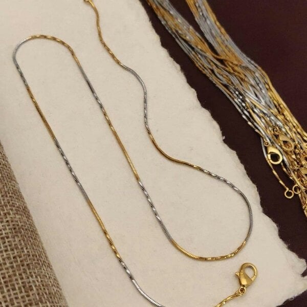 The Colourful Aura Dual-Tone Snake Chain 18ct Gold Plated Necklace