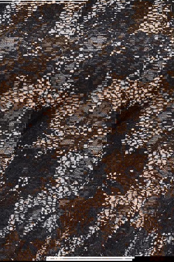 Scalloped Lace A-Line Maxi Dress - Black DR4496PLUS