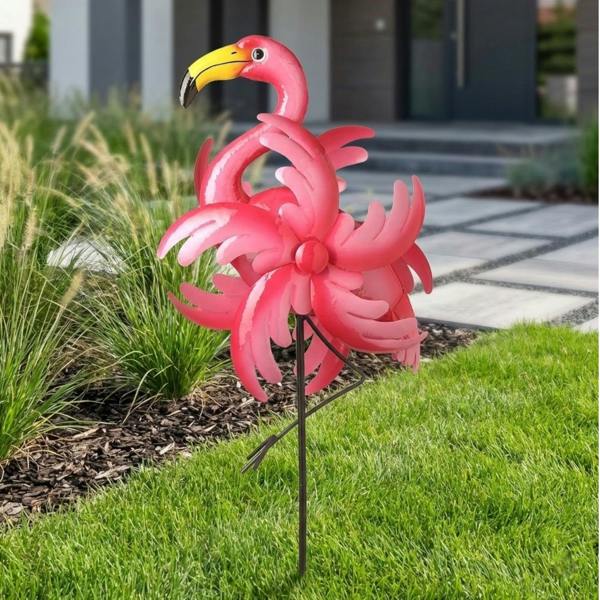 Garden Greatness Flamingo Garden Stake Wind Spinner