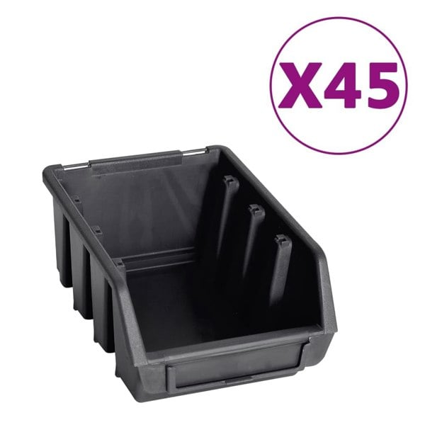 Berkfield 96 Piece Storage Bin Kit with Wall Panels Red and Black