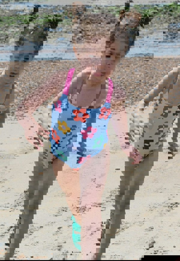 Rainbow Bloom Print Kids' Swimsuit - Toby Tiger