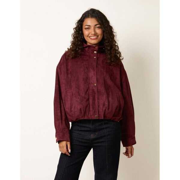 Blue Vanilla Funnel Neck Suede Jacket