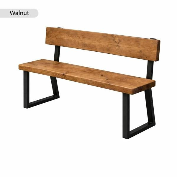 TRL Furniture Sleek & Slender Reclaimed Bench with Back