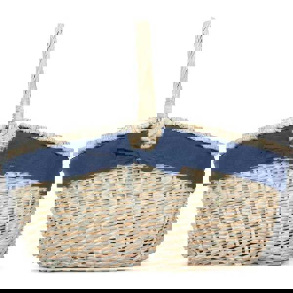 White Wash Finish Oval Wicker Basket