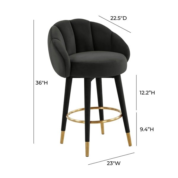 Furniture Edit Myla Black Swivel Counter Bar Stool