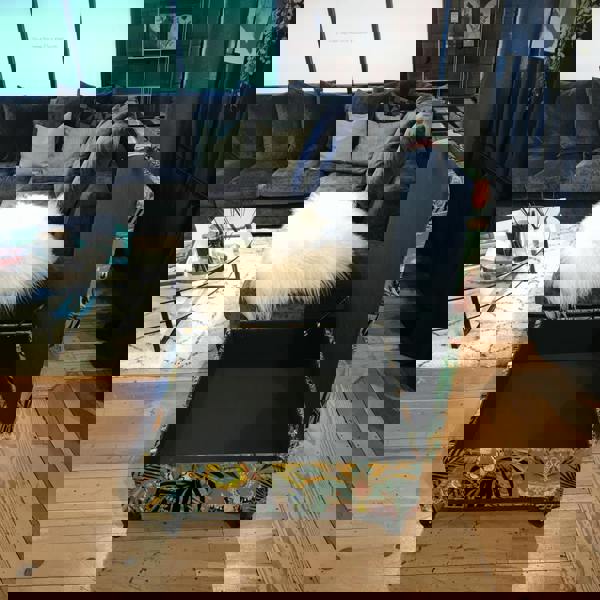 Luxury plain velvet square ottoman with hidden storage UK,