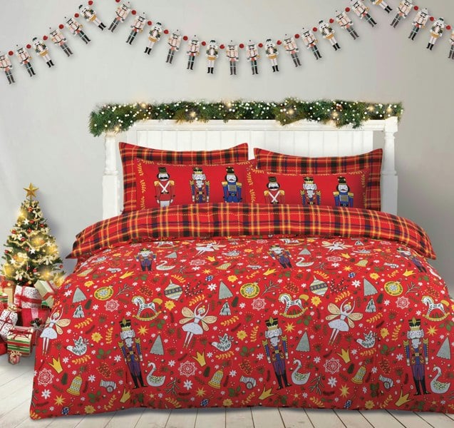Velosso Nutcracker Printed Cotton Blend Duvet Cover and Pillowcase Set