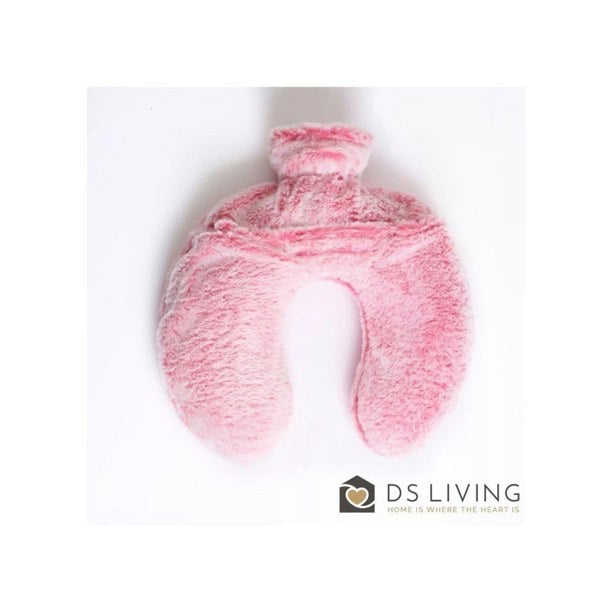 DS Living Luxury Hot Water Bottle with Faux Fur Cover Medium 1.8L Pink