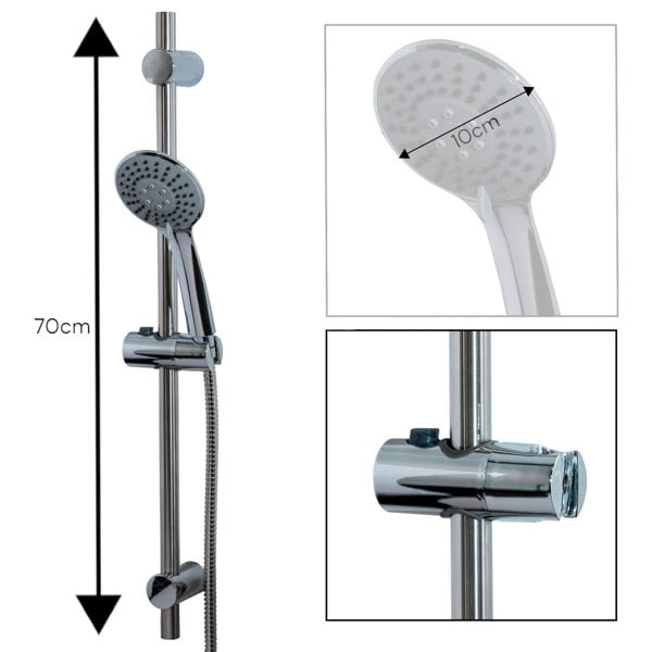 Showerdrape Spectra Chrome 3-spray Pattern Shower Riser Rail Kit