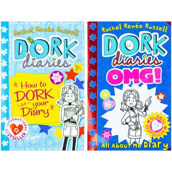 Dork Diaries 2 Book Set - OMG: All About Me Diary & Dork Diaries 3 half: How to Dork Your Diary