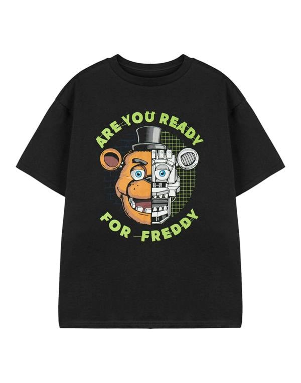 Five Nights At Freddy's Boys Black Are You Ready For Freddy Short Sleeved T-Shirt