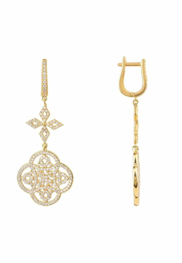 Celtic Knot Clover Drop Earrings Gold - LATELITA Earrings