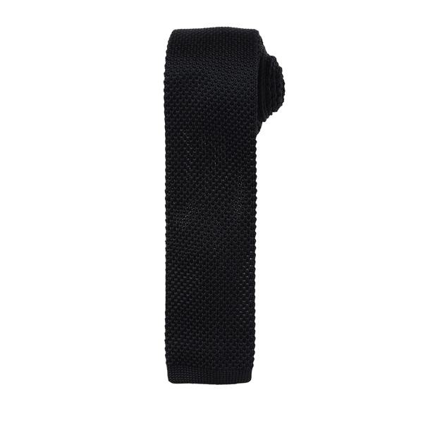 Premier Mens Slim Textured Knit Effect Tie (Pack of 2) - Black