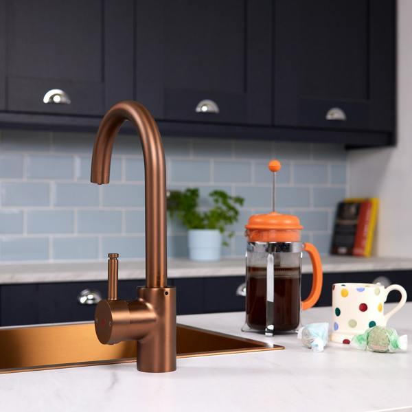 Flode Solo | Single Lever 3 in 1 Instant Boiling Tap | Brushed Copper Finish