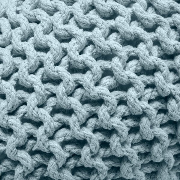 Snug City Knitted Pouffe Chunky Round Footstool Ottoman 100% Cotton