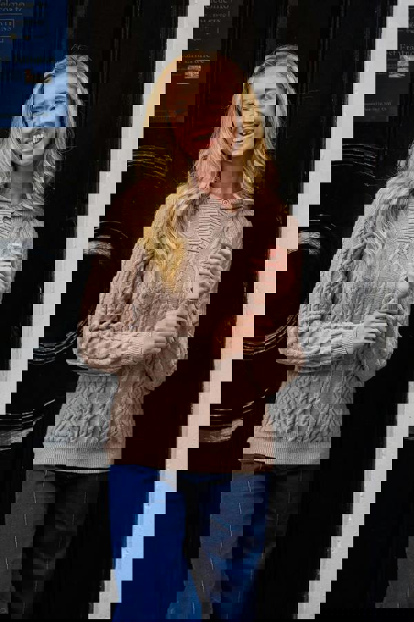 Cable-Knit Hooded Jumper