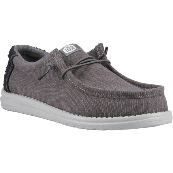 HEYDUDE Wally Workwear Polyester Blend Men's Granite Grey/Black Moccasins Shoes