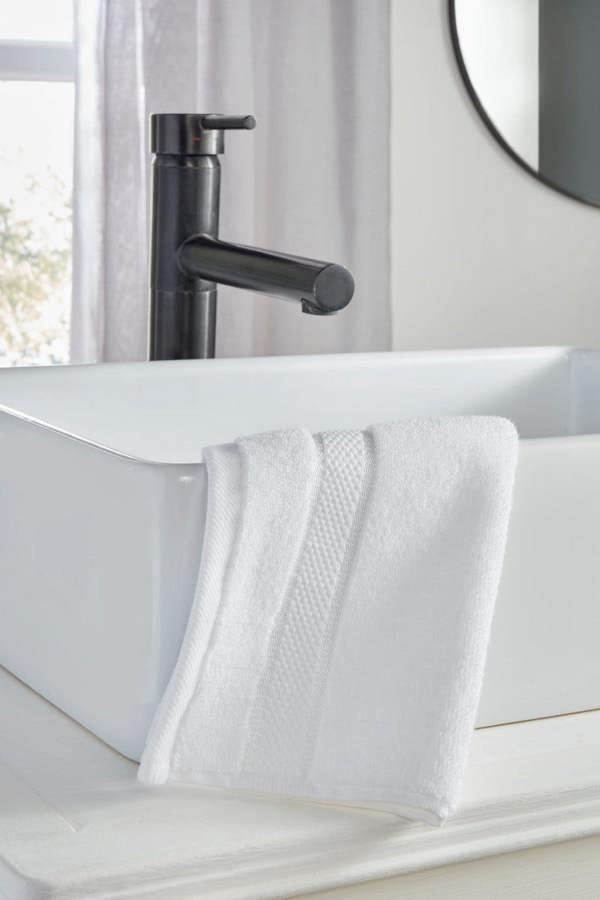 Bamboo Face Cloth in Cloud White - Washcloths
