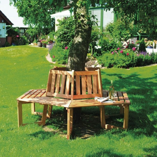 Promex Tree Seat - Solid Wood Garden Tree Bench