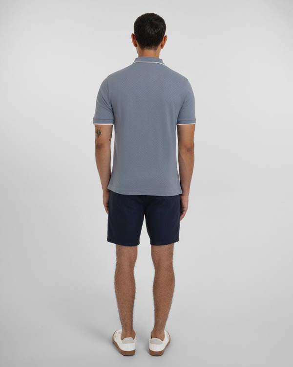 Steel & Jelly Beam - Diamond Textured Jacquard Polo Shirt