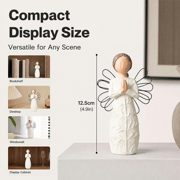 Levede Resin Thank You Gift Figurines Willow-Inspired White For Shelf Decor