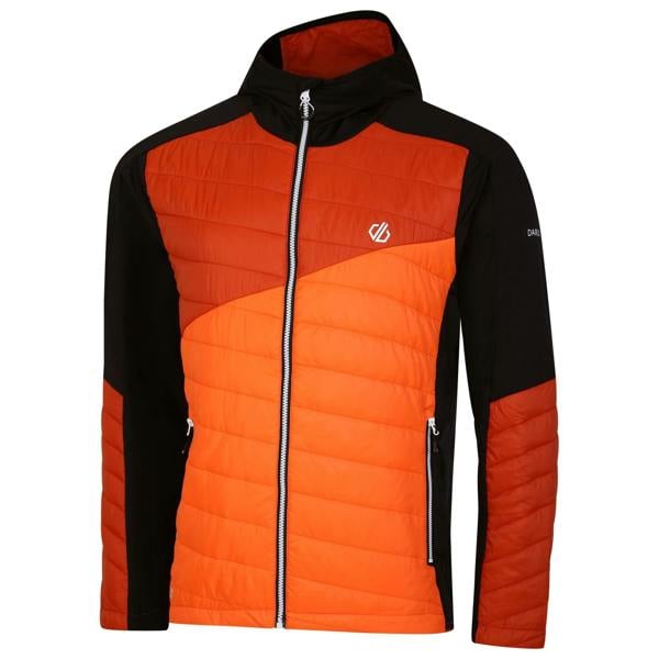 Dare 2B Mens Touring Contrast Panel Hybrid Jacket - Puffins Orange/Rooibos Tea - 