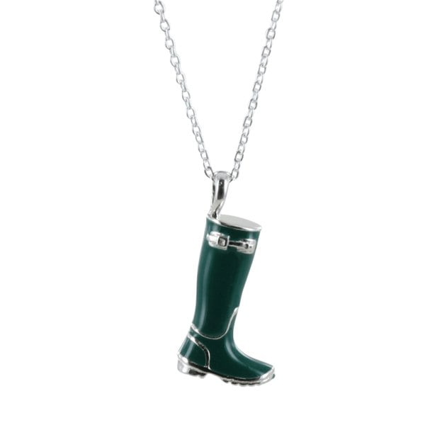 Sterling Silver and Coloured Enamel Welly Necklace - Reeves & Reeves