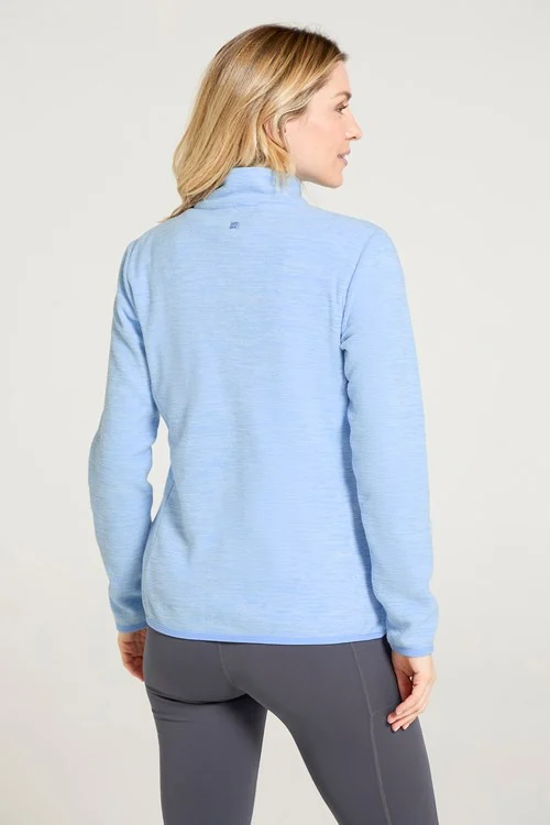 Mountain Warehouse Womens/Ladies Snowdon II Melange Full Zip Fleece Jacket - Pale Blue