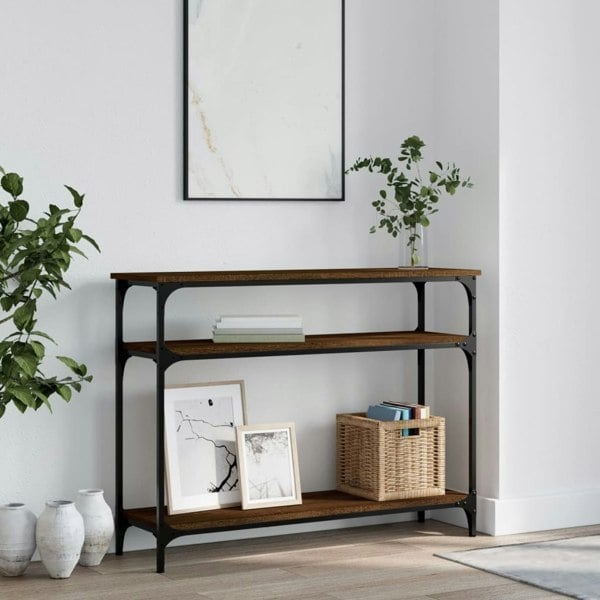 Berkfield Console Table Brown Oak 100x29x75 cm Engineered Wood