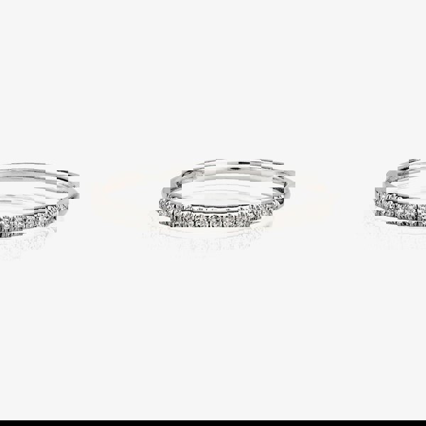 T. H. Baker 9ct White Gold 0.08ct Diamond Pavé Set Half Eternity Ring TH014835R