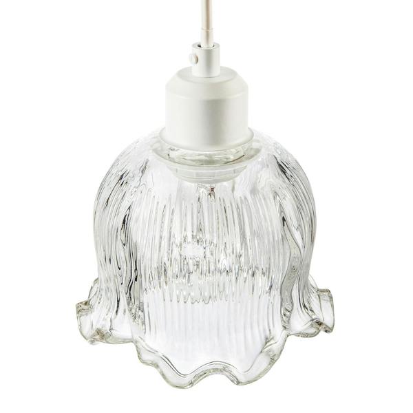Transparent Ribbed Glass Pendant Lighting Shade in Compact Bell Shape Image 4