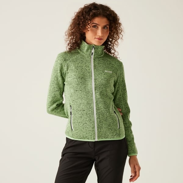 Regatta Women's Newhill Marl Full Zip Fleece Jacket - Quiet Green / Seal Grey