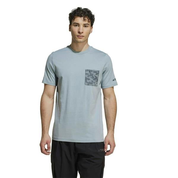 Adidas Mens Puzzle Cotton Pocket T-Shirt - Grey - 