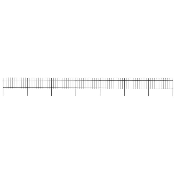Berkfield Garden Fence with Spear Top Steel 11.9x0.8 m Black